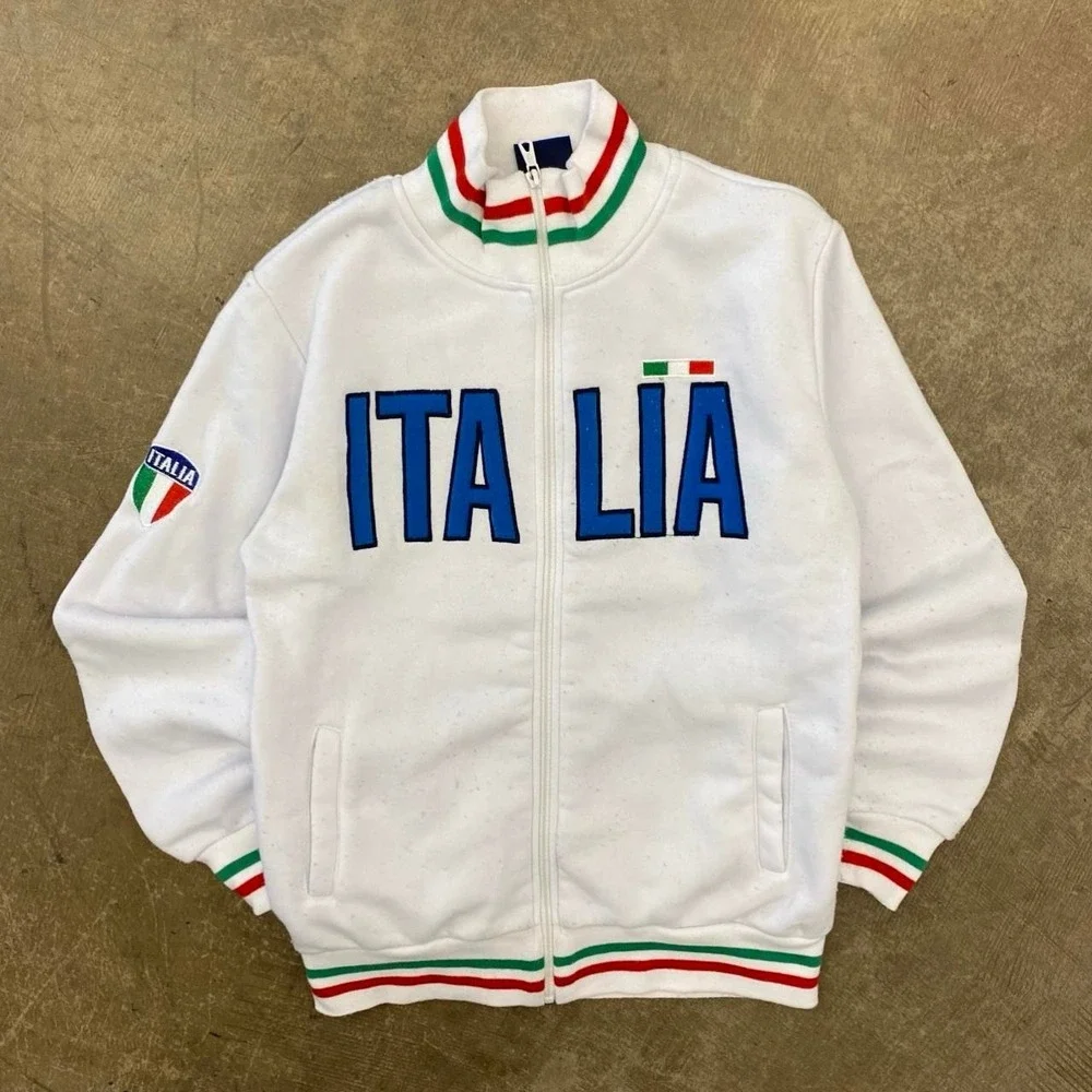 Vintage Italia Italy Soccer Full Zip 90s Jacket Size Small